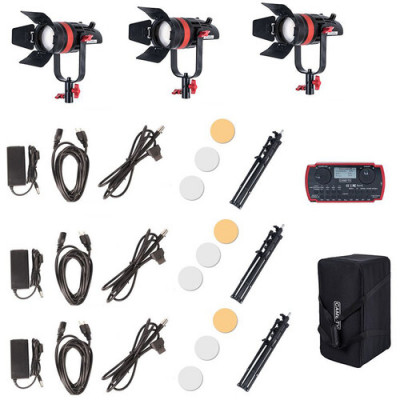 Набор LED прожекторов CAME-TV Q-55W Boltzen 55W Mark II Daylight High Output 3-Light Fresnel Kit